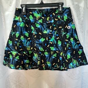 Dona Jo Tennis Pickleball Golf Athletic Skort Skirt Black Green Women's 1.5 M